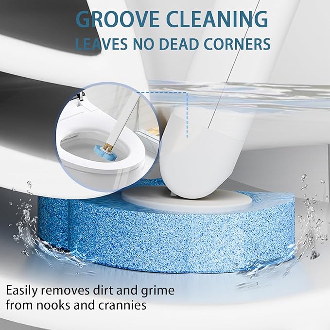 Disposable Toilet Brush Set 24 Refills Extended Handle for Deep Cleaning and Hygienic Bathroom Maintenance Gray