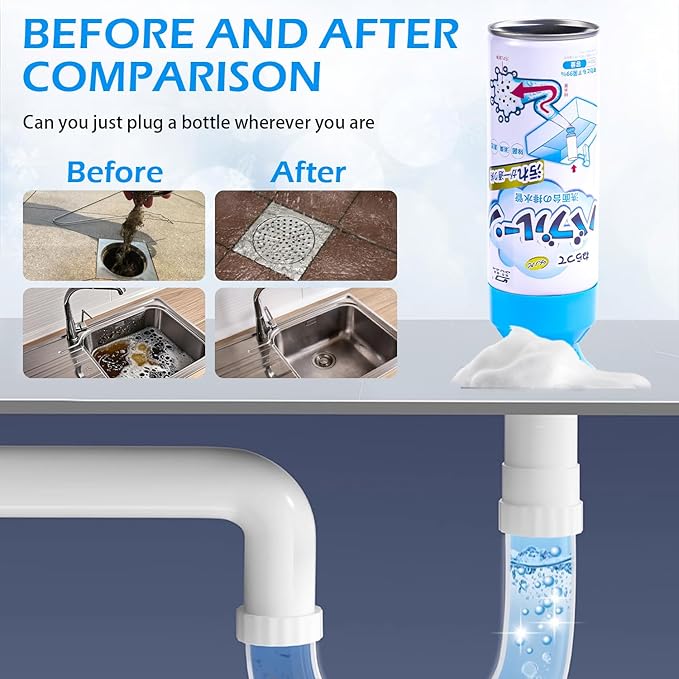 Foaming Drain CleanerDrain Clog Remover – Sink Cleaner and DeodorizerFoaming Cleaners for Kitchen Sinks Shower DrainsTubs(2pcs)