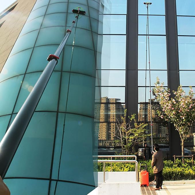 Water Fed Pole KitWindow Cleaning BrushOutdoor Window Glass Solar Panel Cleaning Extendable Telescopic Pole Water Fed Brush Spray Washer5.4M