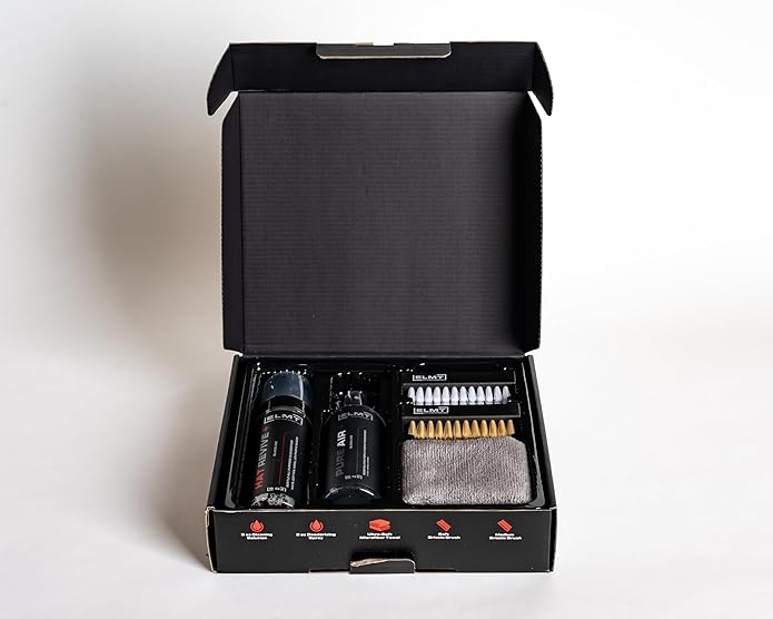 Blackline ELMT Hat Cleaning Kit — Quick-drying US-Made Cleans 50+ Hats — Hat Cleaner for Baseball Caps of all Materials Cotton Wool Leather Felt and more (8oz Solution Deodorizer Towel &amp Br