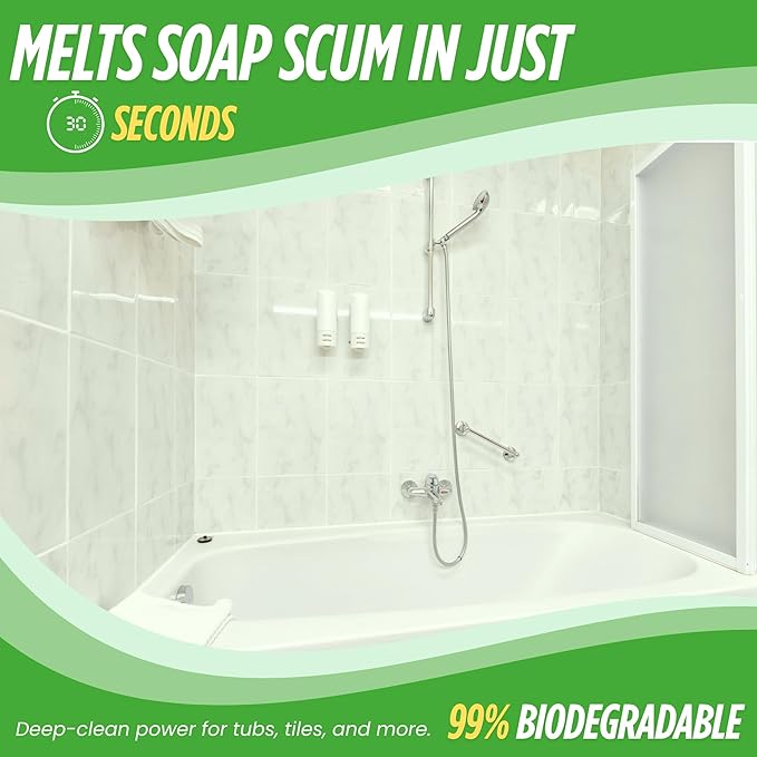 Oh Yuk Tub and Tile Cleaner – Combo Pack with Spray and Concentrate Refill | Cleans Tubs Tiles and Shower Walls | 4X Long-Lasting Value | Biodegradable Vegan Cruelty-Free | Made in USA