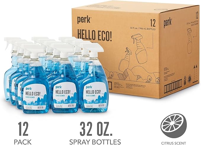 Sustainable Earth Citrus Glass Cleaning Spray 32 oz Bottles 12/Carton — Ammonia‑Free Streak‑Free Glass &amp Surface Cleaner