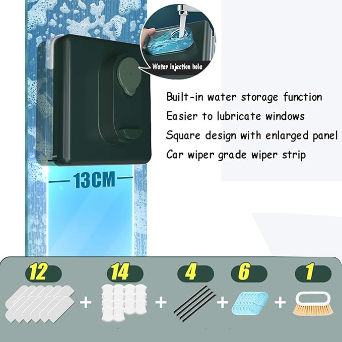 Window Cleaner Wipers Double-Side Magnetic Glass Cleaner Wipe The Glass Artifact Household Double-Sided WipeHigh-Rise Window Cleaning Artifact Glass Cleaning Wiper Cleaning Tool