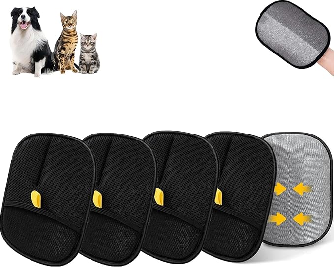 Reusable Two-Way Push and Pull Electrostatic Pet Hair Remover-Roll Into Strips Electrostatic Pet Grooming GlovesPet Hair Removal Glove for Cats &amp Dogs