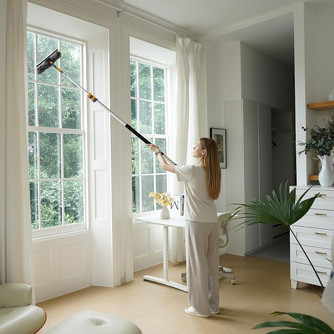 20FT Reach Window Squeegee with 5-13 FT Extension Poles Extra-Large 14 Window Squeegee Window Cleaning Kit with Telescopic PoleWindow Cleaner Tool with Adjustable Head for High Window Glass RV