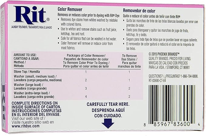 Rit Dye Laundry Treatment Color Remover Pack of 8