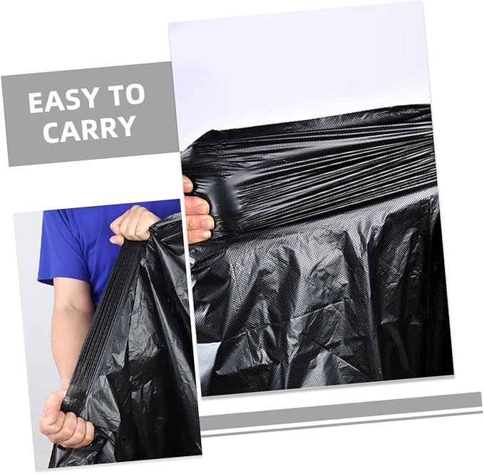 50pcs Large Heavy Duty Garbage Bags 80x100cm Black Contractor Trash Bags for 100l Bins Outdoor Commercial Kitchen Waste Disposal