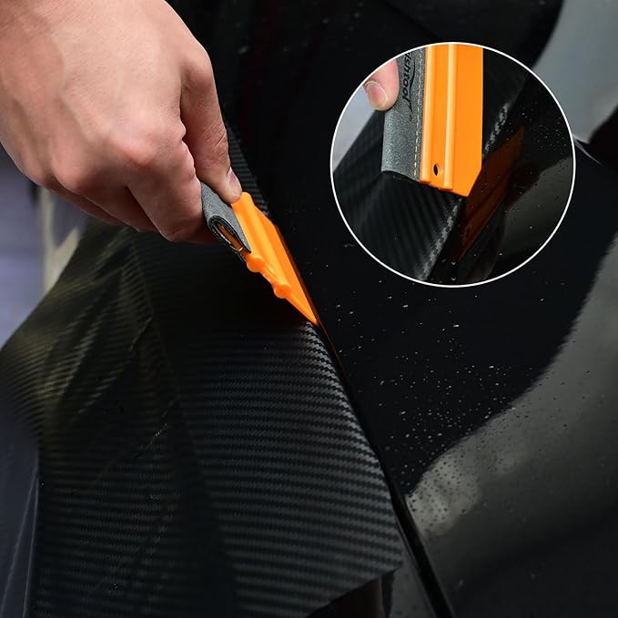 NEWISHTOOL Stitched Buffer Felt Vinyl Wrap Squeegee 4-Pack Squeegee for Vinyl with Double Layer Sewing Felt ScratchFress Gliding Card Scraper Wrap Tool for Window Tint Wet PPF Application