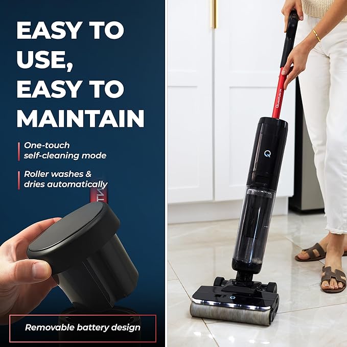 Quantum W Cordless Wet Dry Vacuum Cleaner with Water Filtration – All-in-One Hard Floor Vacuum &amp Mop Self-Cleaning Bagless for Pet Hair Spills &amp Messes