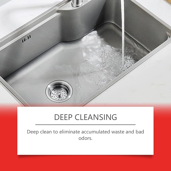 Powerful Drain Cleaner for Clogged Pipes - Hair Grease and Oil Remover for Kitchen Bathroom and Shower Drains - Fast-Acting Pipe Unclogging Solution Safe for All Plumbing Systems