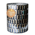 Escenzy Modern Bathroom Trash Can Mosaic Glass 6L | Decorative Small Garbage Can | 8 x 10 | Luxury Waste Basket for Restroom Office Bedroom &amp Kitchen | Shiny Black and Gold Bathroom Accessorie