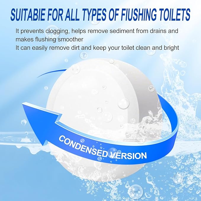 Automatic Toilet Bowl Cleaner TabletsBleach Descale&ampDeodorize-Tank Drop-In Tablets for Stain&ampLimescale Removal Fresh Scent Septic-Safe Compatible with effective Works with Toilets-easy to