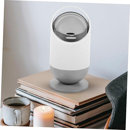 Mini Desktop Trash Can Portable Grey Wastebasket for Office Bathroom Kitchen Compact Garbage Bin Lid for Easy Disposal