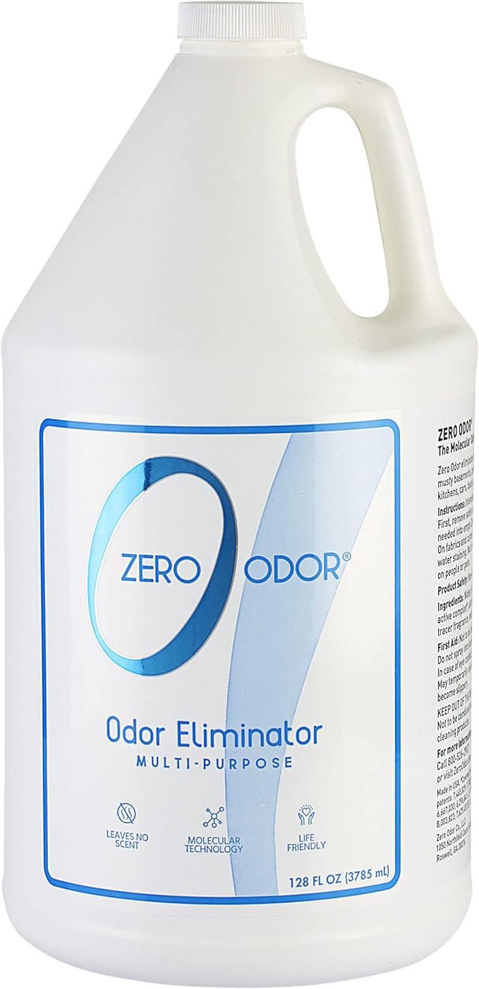 Zero Odor - Multi-Purpose Strong Odor Eliminator for Home Office Car Bathroom Hotel Room Deodorizer and Odor Neutralizer 128oz Refill