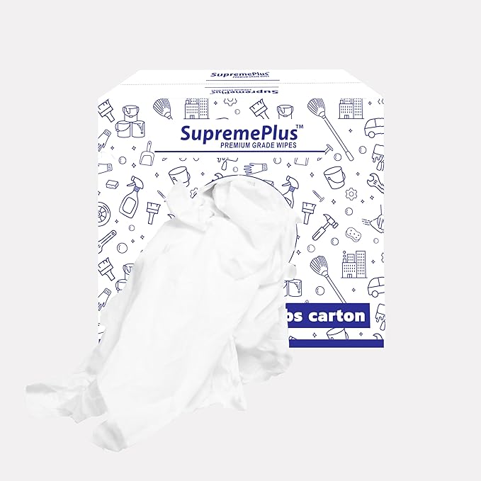 Premium White T-Shirt Cleaning Rags (10 lbs. Box) – White Cotton Rags for Cleaning Staining Painting Oil Grease &amp Dust Removal – Shop Rags Bulk for Multipurpose use