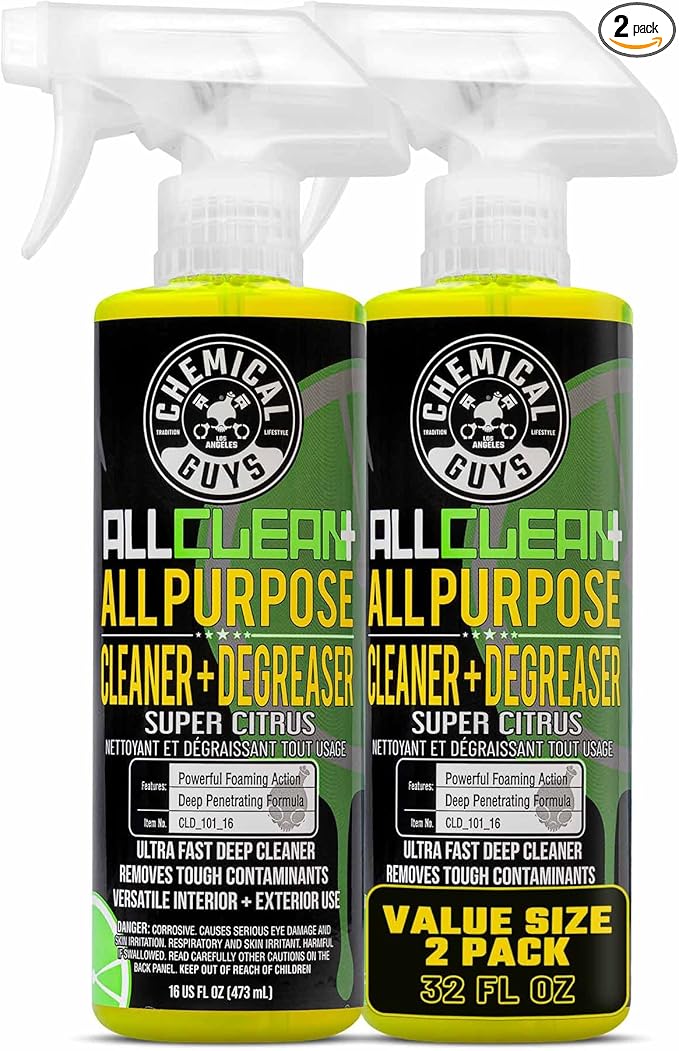Chemical Guys All Clean+ Citrus All Purpose Cleaner (2 x 16 Fl Oz) – Interior &amp Exterior Multi-Surface Degreaser &amp Stain Remover