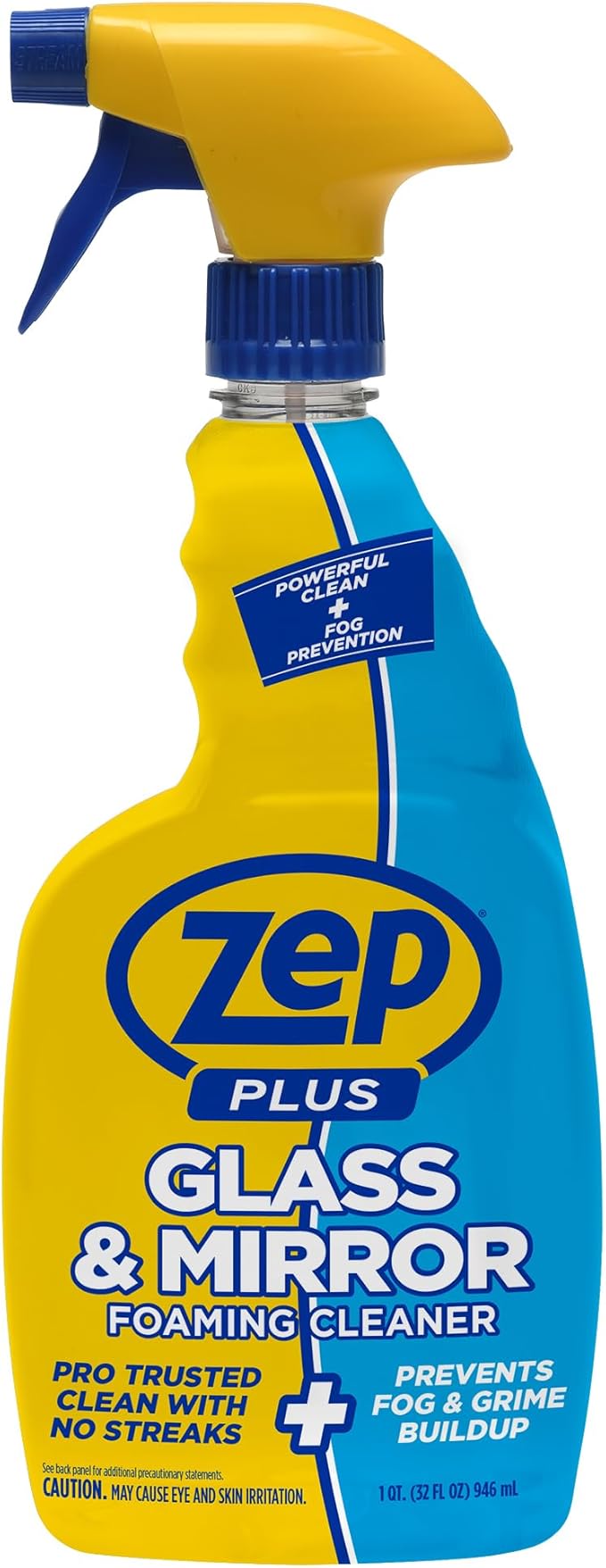 Zep Plus Glass &amp Mirror Cleaner - 32 Oz. (Case of 12) - R53812 - Keep Your Mirror and Glass Surfaces Clear + Streak-free While Also Preventing Mirror Fog…