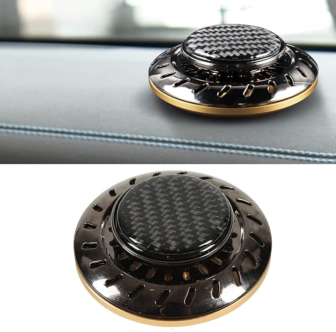 Car Air Freshener Flying Disc Design Long Lasting Aromatherapy with Plant Extracts Adjustable Fragrance Intensity Odor Removal for Car Interior Purifies Air Includes 2 (Gold)