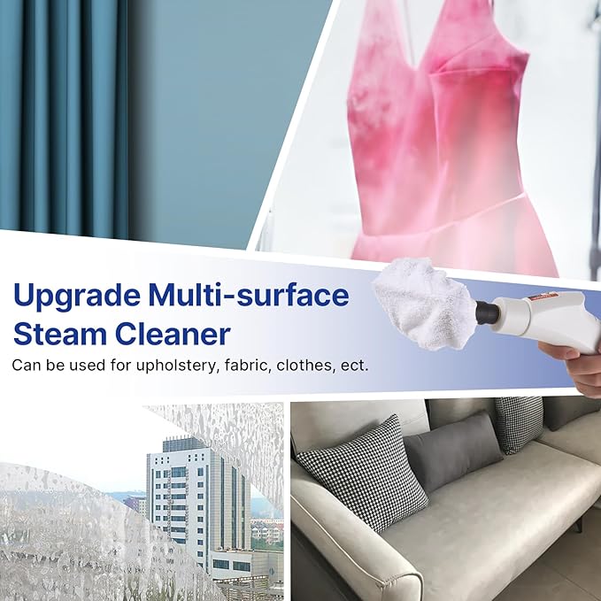 Pressurized Handheld Multi-surf Steam er with 8pcs Accessories Smart Touch Screen 6 Levels Adjustable Deep ing Steamer with Portable Handle for Clothes Car Glass Window Kitchen