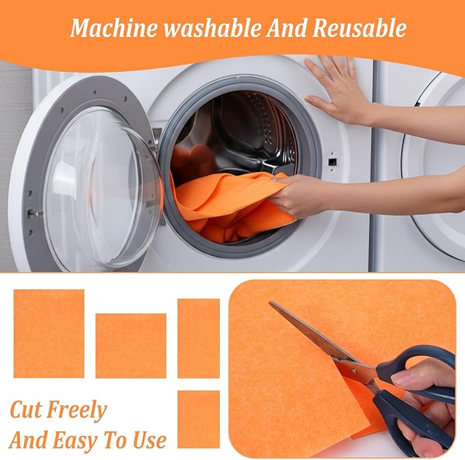 10 Pack Shammy Cloths 27 X 20 Inch Extra Large Absorbent Cleaning Towels Reusable Multi Purpose Chamois for Car Drying Home Kitchen Bathroom and Pet Machine Washable and Scratch Free Orange