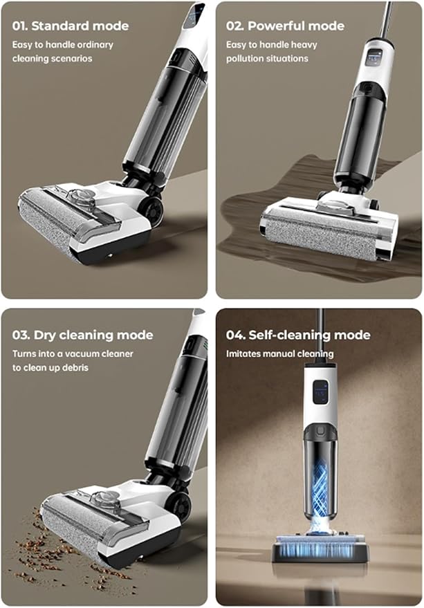 Wet/Dry Vacuum Cleaner Sweeps &amp Mops in One Step Powerful Suction Anti-Tangle Design Dual Edge Cleaning Up to 40 Minutes Runtime