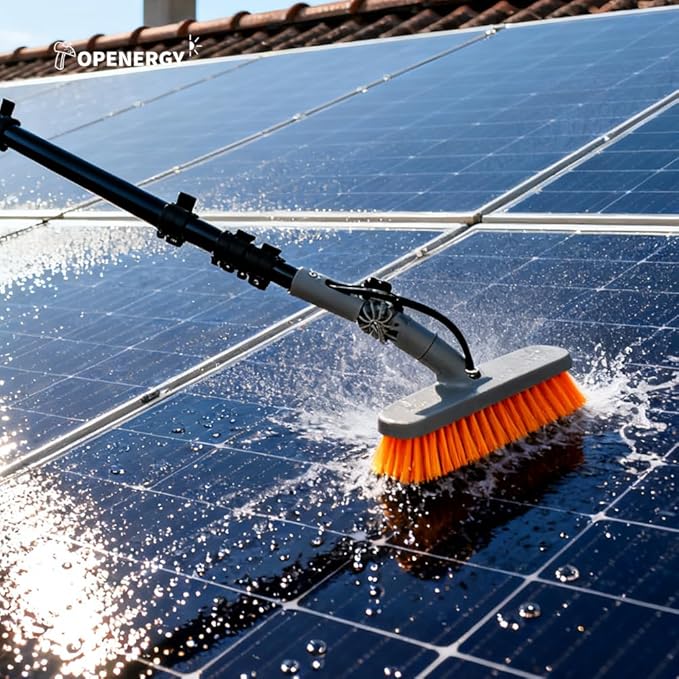 Topenergy Solar Panel Cleaning Brush and Pole Kit 24Ft Extendable Water Fed Pole Kit Outdoor Window Cleaner Tool for Solar Panel Window Roof RV Glass House Washing