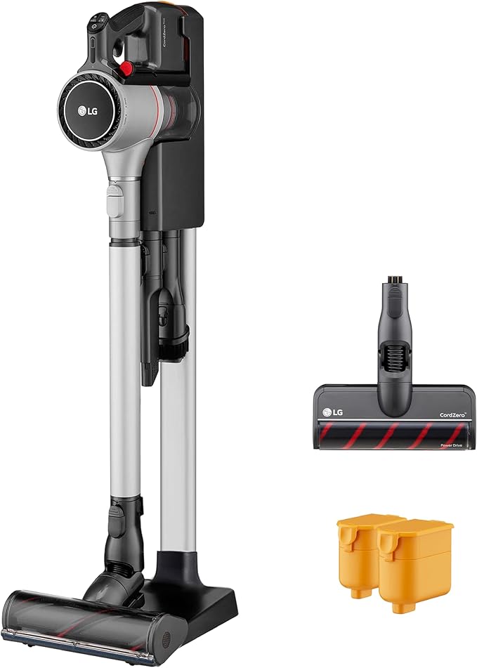 LG CordZero Cordless Stick Vacuum 2 Batteries 120 Min Run Time Powerful Cleaning for Carpet Hard Floors &amp Pet Hair Lightweight High-Capacity Dust Bin 10-Year Motor Warranty A926KSM (Renewe