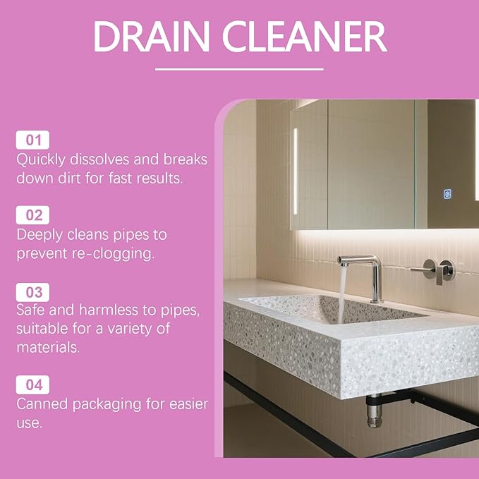 Foam Drain Cleaner Sink Drain Maintenance Cleaner For Home Hair &amp Grease Residue Remover For Kitchen Bathroom Pipes(1PCS)