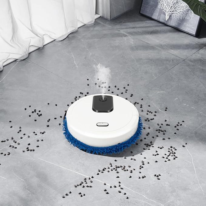 Automatic Mopping Machine Wet and Dry Dual-Purpose 360° Full-Surround Wipe with Spray Function Round Cordless Electric Mopping Machine for Dust Stains Pet Hair
