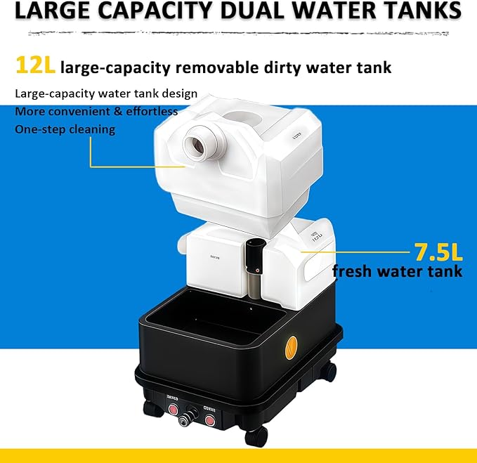 BANGBANGJI Portable Heated Carpet &amp Upholstery Extractor with 7.5L Clean &amp 12L Removable Dirty Water Tanks 15s Heat-Up Deep Clean for Carpet Couch Car Seats Stairs