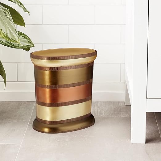 Zahari Home Decorative Trash Can for Bathroom Office &amp Bedroom - 2.1 Gallons Stylish &amp Small Trash Can for Dorms Desktop &amp Restroom - Chic Waste Basket for Compact Spaces Contempo