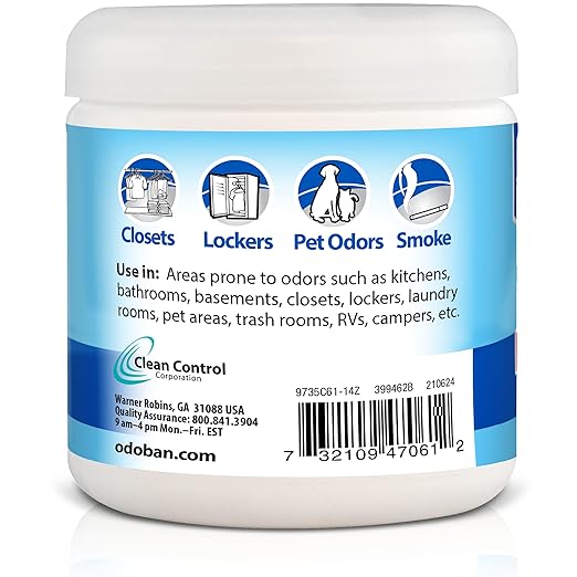 OdoBan Solid Odor Absorber Eliminator for Home and Small Spaces Fresh Linen Scent &amp Solid Odor Absorber Eliminator for Home and Small Spaces Citrus Scent 14 Ounces Each 3-Pack