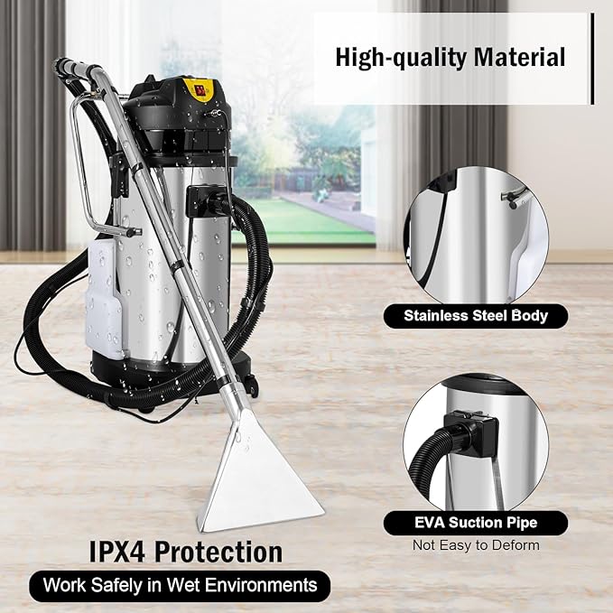 Commercial Carpet Cleaning Machine 1000W 110V 40L/11Gal Professional Commercial 3 in 1 Carpet Spraying Floor Brush Cleaner Extractor Vacuum Washing Machine Portable Carpet Cleaner（Sent in 2 packages）