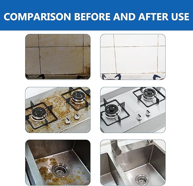 Powerful Kitchen Cleaning Effervescent Tablets - Remove Stubborn Grease On Range Hoods &amp Stovetops Without Disassembly(3PCS)