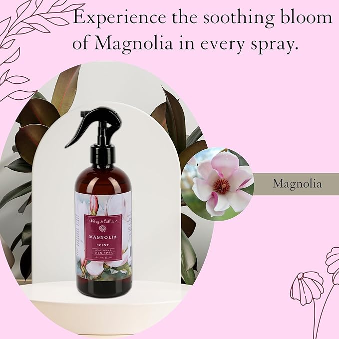 Abbey &amp Sullivan Linen Spray Magnolia Fabric Freshener and Fragrance Room Spray Pack of 2 16 oz