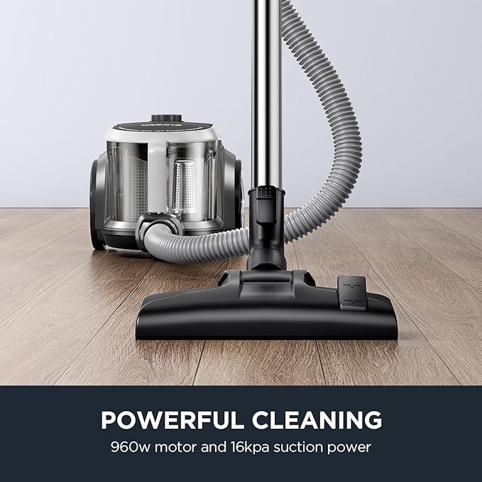 Eureka Bagless Canister Vacuum Cleaner Lightweight Vac for Carpets and Hard Floors Silver with Black NEN180
