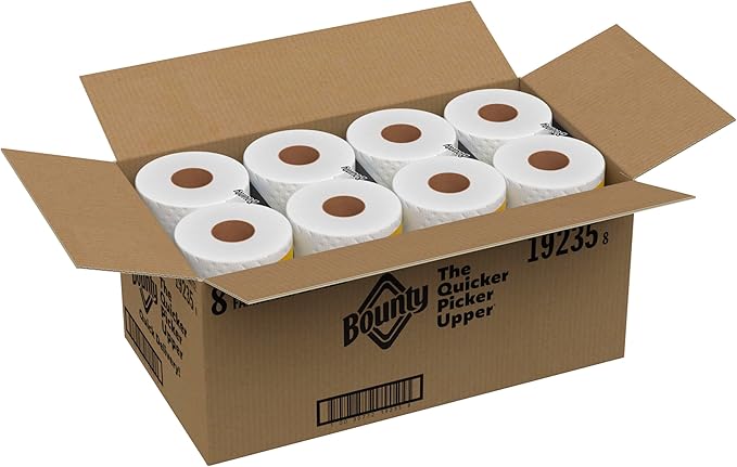 Bounty Quick-Size Paper Towels White 8 Family Triple Rolls = 27 Regular Rolls
