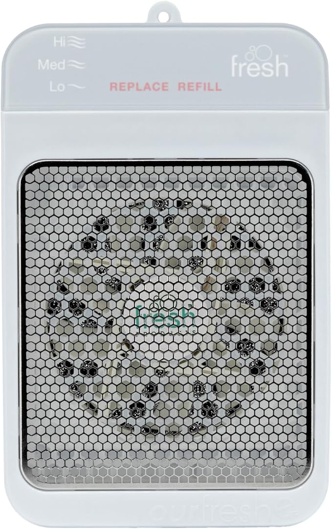 Fresh Products ourfreshe Plug In Air Freshener 30 Day Replace Messy Aerosols with Dry Fragrance For Use in Medium Sized Spaces White Dispenser 1 Pack