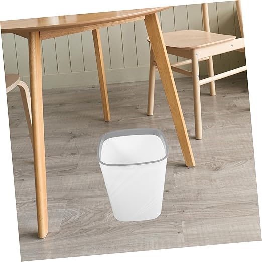 Large Capacity White Plastic Trash Can Open Top Wastebasket for Home Office Kitchen Bathroom Bedroom and Easy to Clean Garbage Container