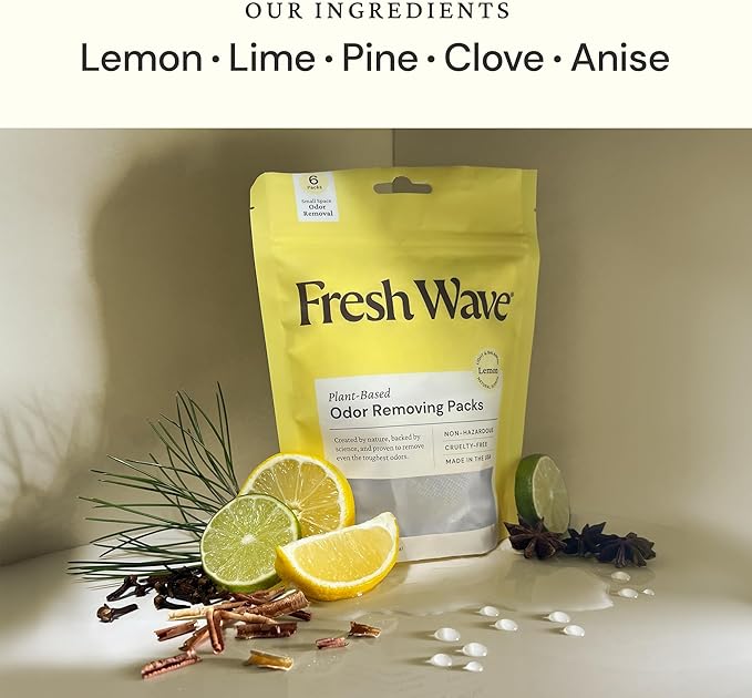 Fresh Wave Odor Removing Lemon Variety Bundle: (1) 8 fl.oz. Spray (1) 6ct Packs (1) 15 oz. Gel