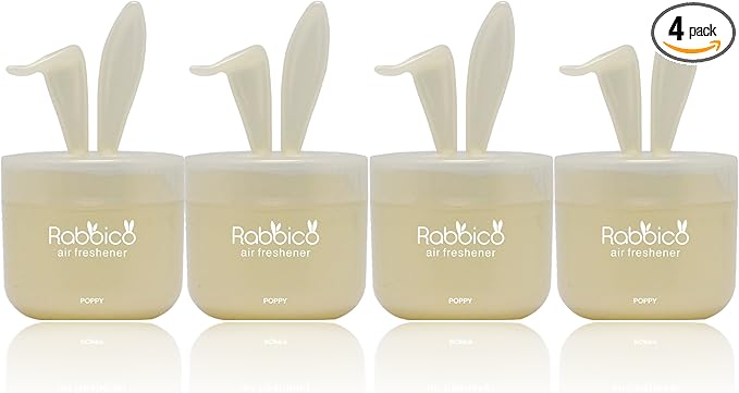 RABBICO Sweet 4 Packs (Rabbit Lovely Ears Shape) Car Home Office Air Freshener White Musk Scent White