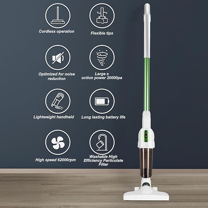 Tnfeeon Home Lightweight Mini Cleaner for Carpet and Hard Floor Cordless Stick Vacuum with Powerful Suction for Car Carpet Hardwood Floor Pet Hair Multi Surfaces Handheld Vac
