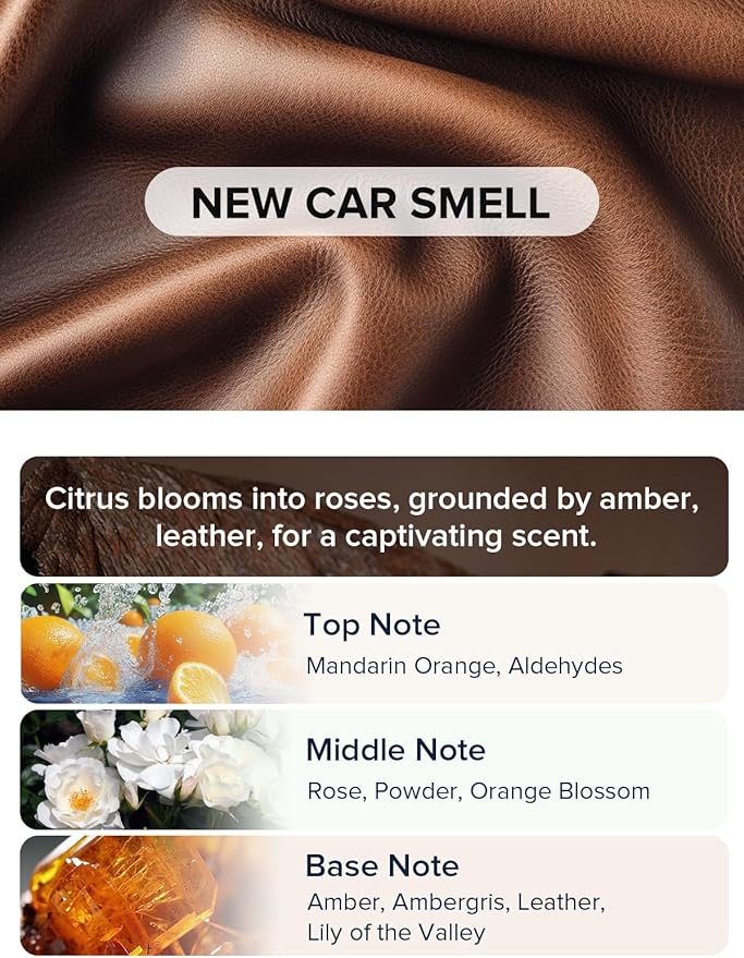 Ceeniu Smart Car Air Freshener New Car Smell Scent Enlarged Spray Nozzle Advanced Ultrasonic Diffuser CF12 Pro Auto On/Off Adjustable Mode 60-Day Powerful Battery Ambient Light Lasts 4 Months