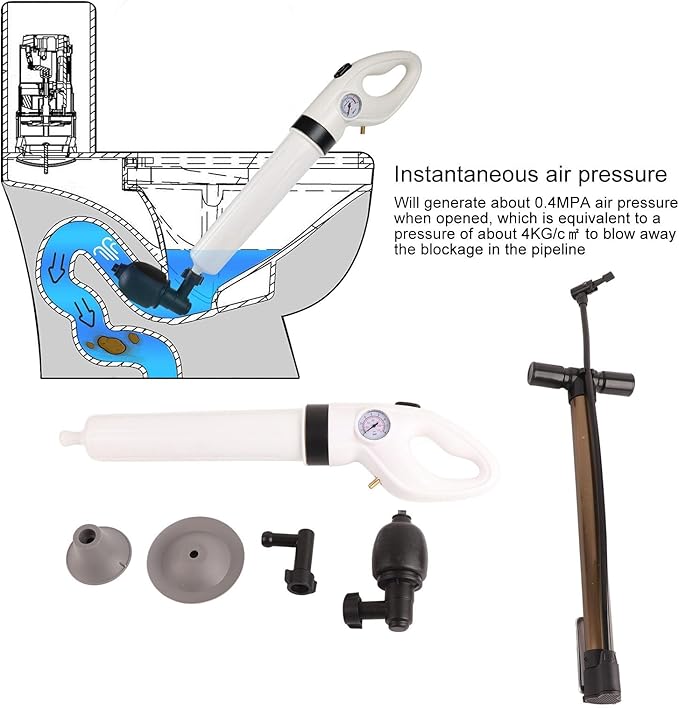 Powerful Air Pressure Drain Toilet Cleaner High Efficiency ABS Shell Pipe Unclogger for Bathroom Kitchen Sink Shower Drain