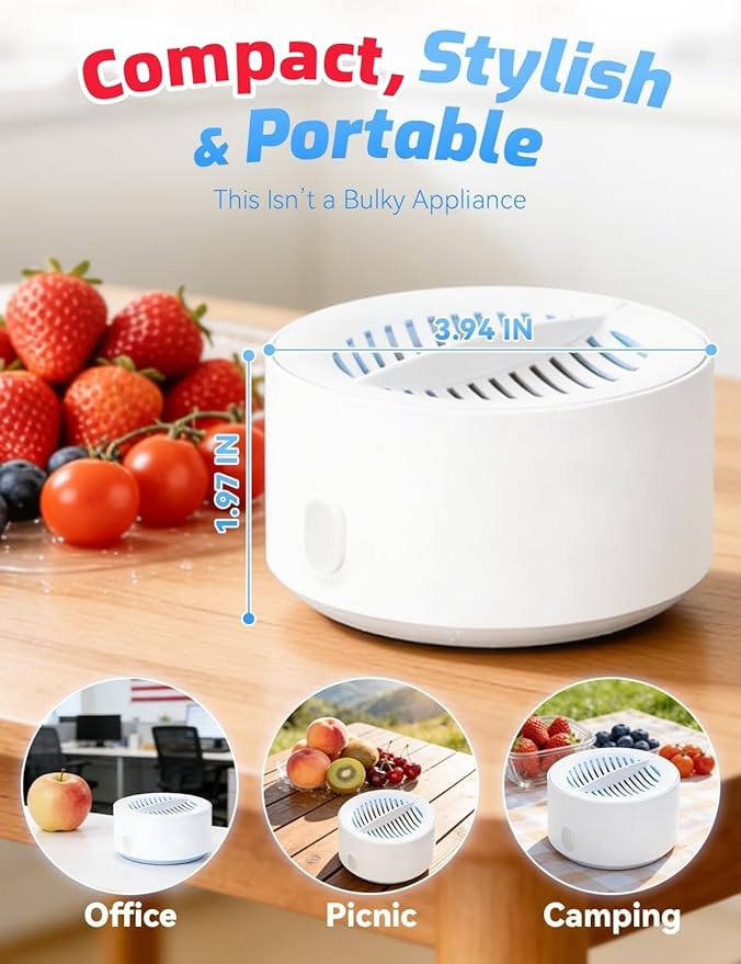 Fruit and Vegetable Cleaner Machine Advanced Electrolysis Purifier for Fresh Fruits Veggies &amp Seafood Easy 3-Minute Clean Compact &amp Stylish Kitchen Essential