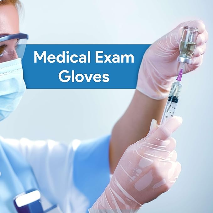 ProHeal Clear Vinyl Disposable Gloves - Food Safe Cooking and Household Cleaning Gloves -Powder and Latex Free Kitchen Glove
