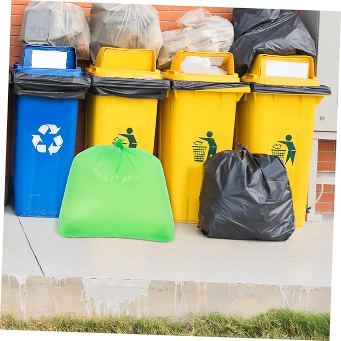 50pcs Thickened Plastic Kitchen Trash Bags Tear-resistant Garbage Liners for Bathroom Home Office Hotel School Use