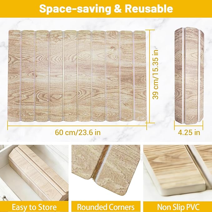 Dish Drying Mats Large 24x16 Inch Diatomaceous Earth Drying Mat / Fast-AbsorbingNon-Slip Stone Drying Mat For Kitchen Counter / Eco-Friendly for Dishes(Dark wood grain)