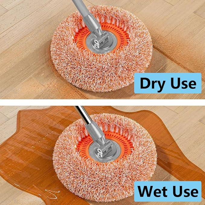 180° Rotatable Adjustable Cleaning Mop with 3 Mop Head 78 Inches Long Handle Wet &amp Dry Mopping Suitable for Floor Door Window Ceiling and Bathroom