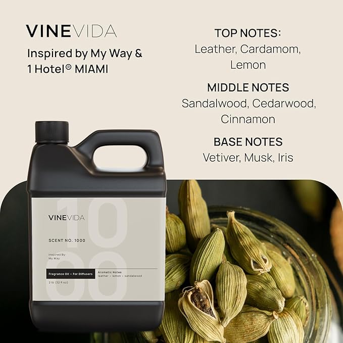 VINEVIDA [32 Fl Oz] Scent № 1000 Inspired by My Way Diffuser Oil Hotel Scents for Cold Air Diffuser - Waterless Diffuser Oil
